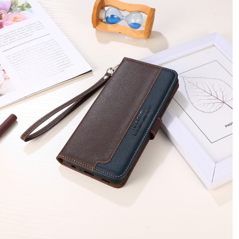 Folio-hoesje Moto G200 5g Telefoonhoesje Lychee-stijl Rfid Khazneh