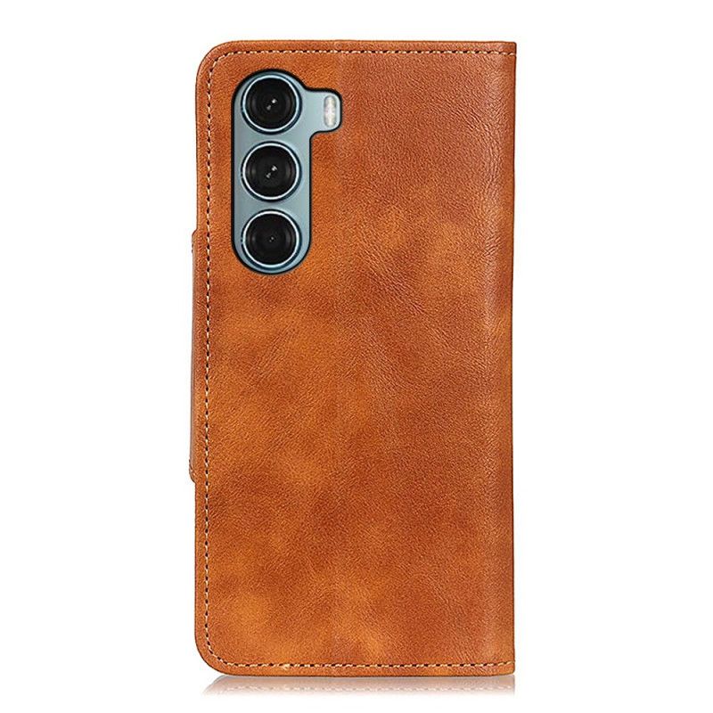 Folio-hoesje Moto G200 5g Telefoonhoesje Vintage Kunstleer En Knoop