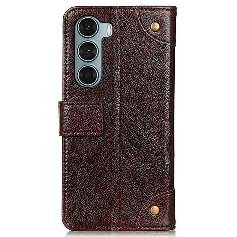 Leren Hoesje Moto G200 5g Antiek Nappaleer Effect Bescherming Hoesje