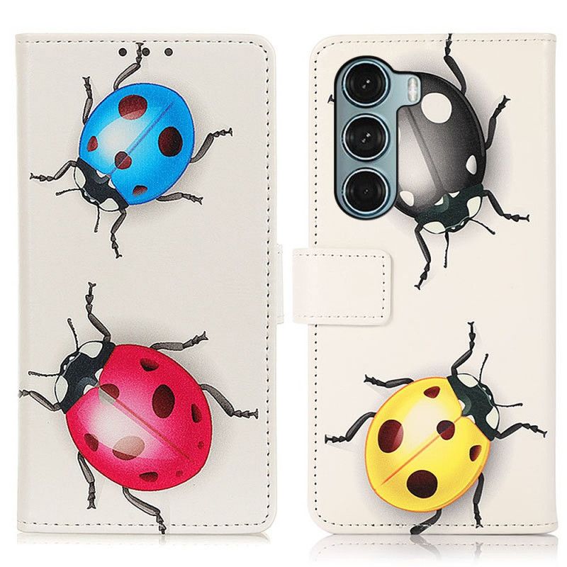 Leren Hoesje Moto G200 5g Lieveheersbeestjes Bescherming Hoesje