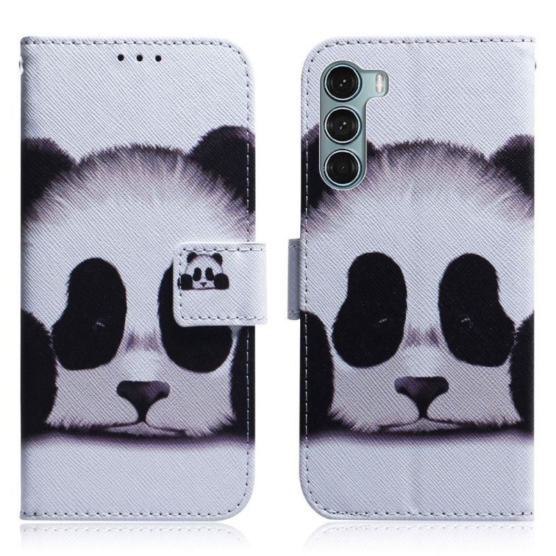 Leren Hoesje Moto G200 5g Panda Gezicht Bescherming Hoesje