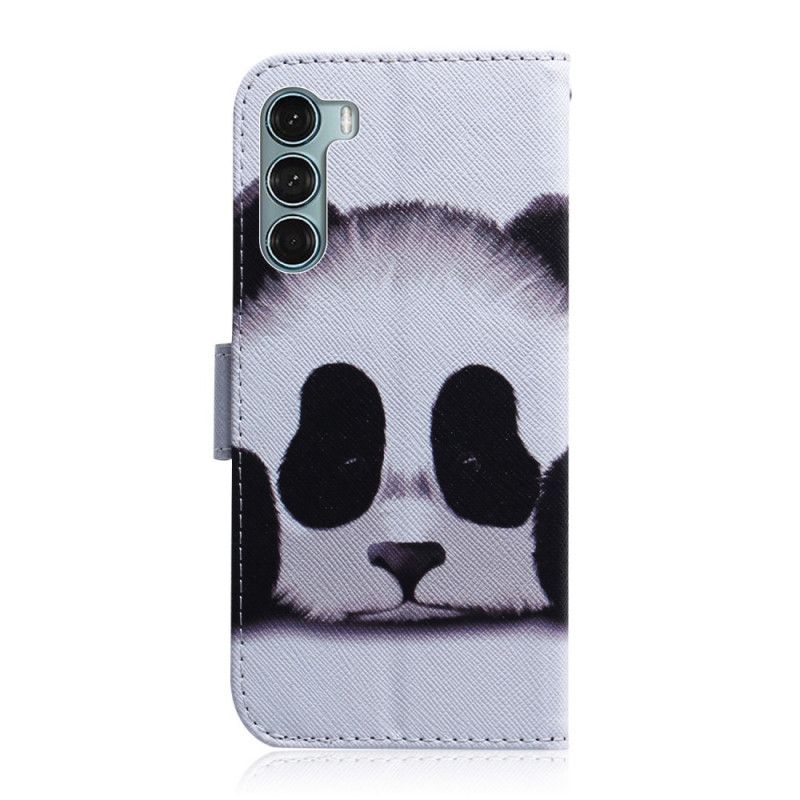 Leren Hoesje Moto G200 5g Panda Gezicht Bescherming Hoesje