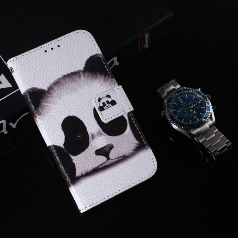 Leren Hoesje Moto G200 5g Panda Gezicht Bescherming Hoesje