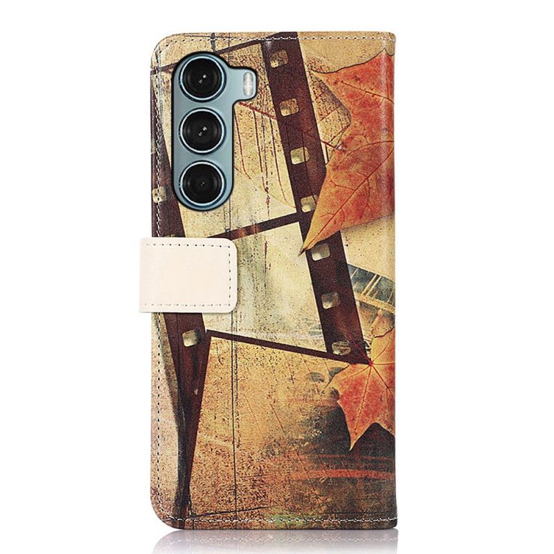 Leren Hoesje Voor Moto G200 5g Eiffeltoren In De Herfst