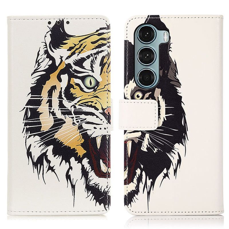 Leren Hoesje Voor Moto G200 5g Fierce Tiger