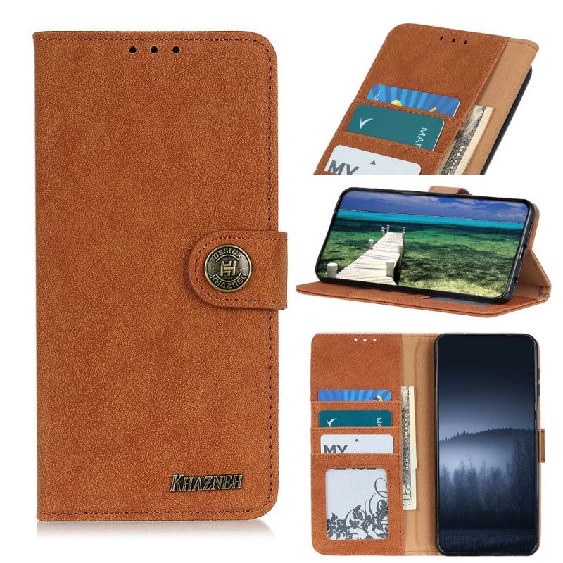 Leren Hoesje Voor Moto G200 5g Khazneh Retro Splitleer