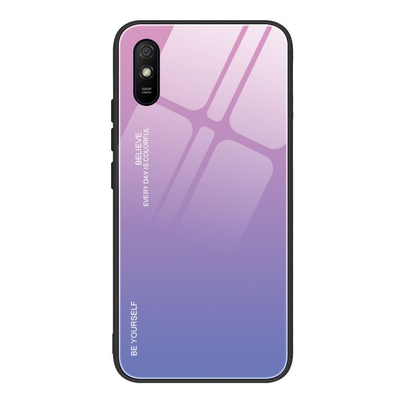 Case Hoesje Xiaomi Redmi 9A Magenta Rood Telefoonhoesje Wees Jezelf Gehard Glas