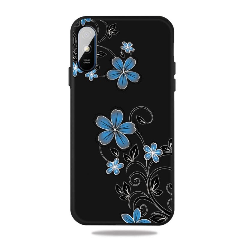 Case Hoesje Xiaomi Redmi 9A Telefoonhoesje Blauwe Bloemen