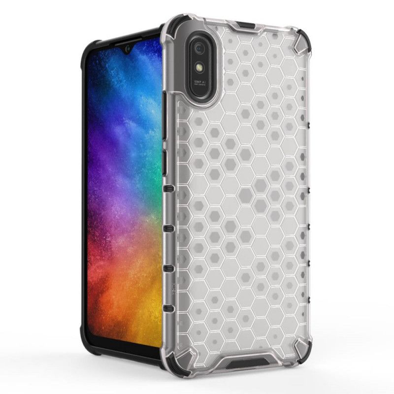 Case Hoesje Xiaomi Redmi 9A Wit Zwart Telefoonhoesje Honingraatstijl