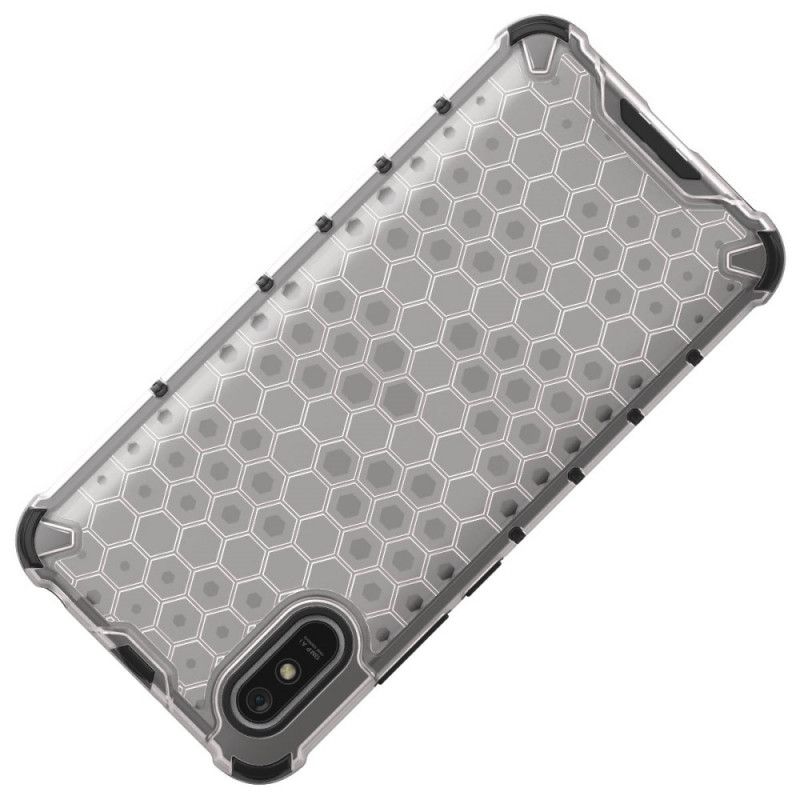 Case Hoesje Xiaomi Redmi 9A Wit Zwart Telefoonhoesje Honingraatstijl