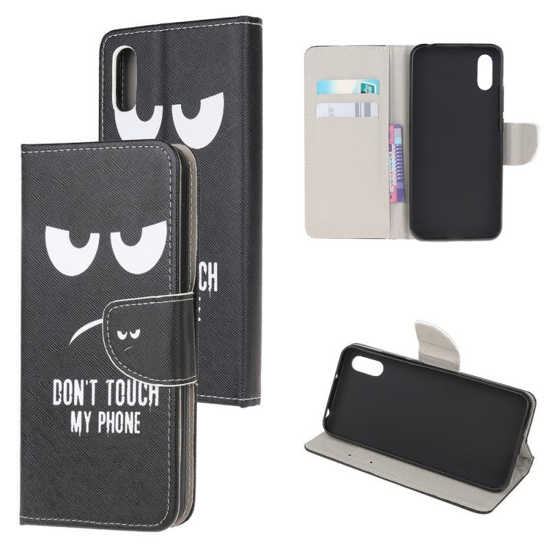 Cover Folio-hoesje Xiaomi Redmi 9A Telefoonhoesje Raak Mijn Telefoon Niet Aan