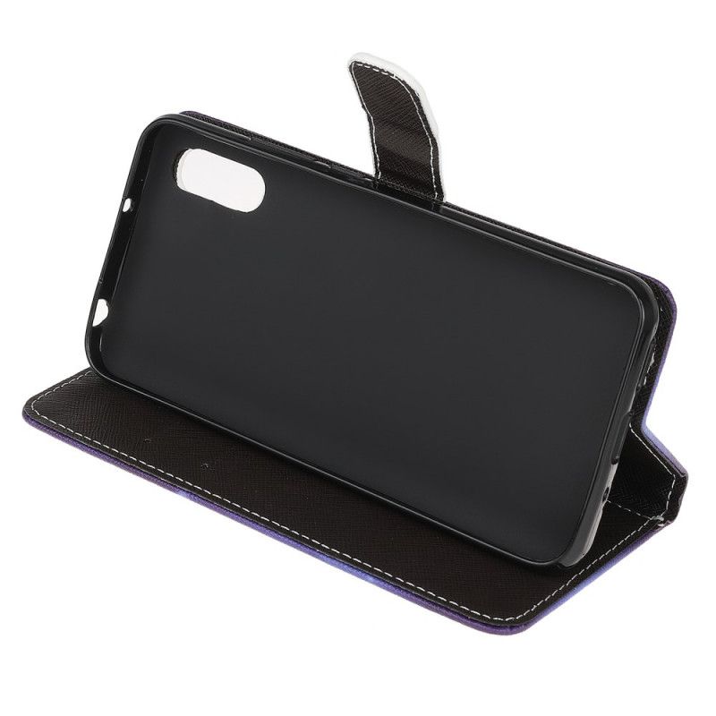 Cover Folio-hoesje Xiaomi Redmi 9A Telefoonhoesje Zwarte Kattenogen Met String