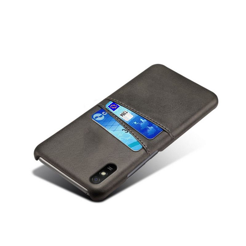 Cover Hoesje Xiaomi Redmi 9A Grijs Zwart Telefoonhoesje Kaarthouder