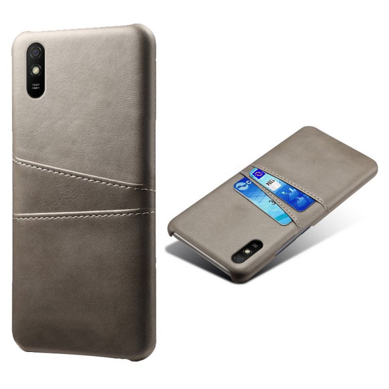 Cover Hoesje Xiaomi Redmi 9A Grijs Zwart Telefoonhoesje Kaarthouder