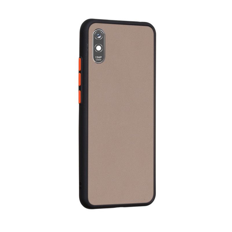 Cover Hoesje Xiaomi Redmi 9A Rood Zwart Telefoonhoesje Hybride Siliconen Velgontwerp