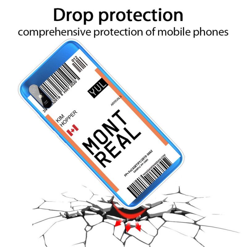 Cover Hoesje Xiaomi Redmi 9A Telefoonhoesje Instapkaart Naar Montreal