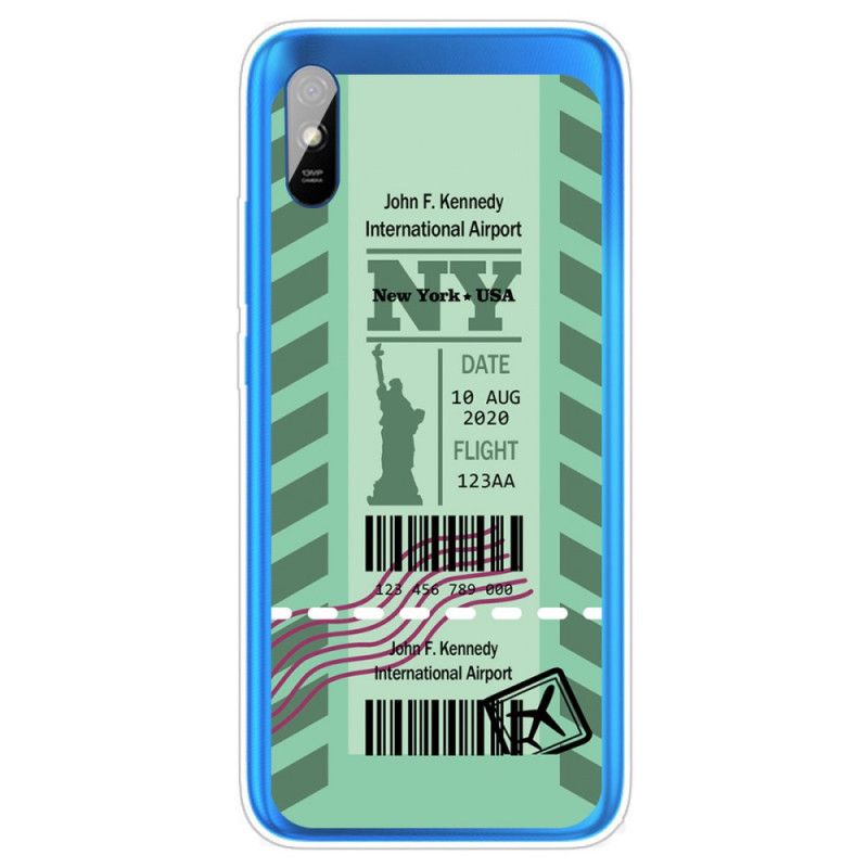 Hoesje voor Xiaomi Redmi 9A Donkerblauw Zwart Doorgeven Aan New York