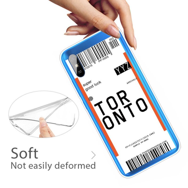 Hoesje voor Xiaomi Redmi 9A Instapkaart Naar Toronto