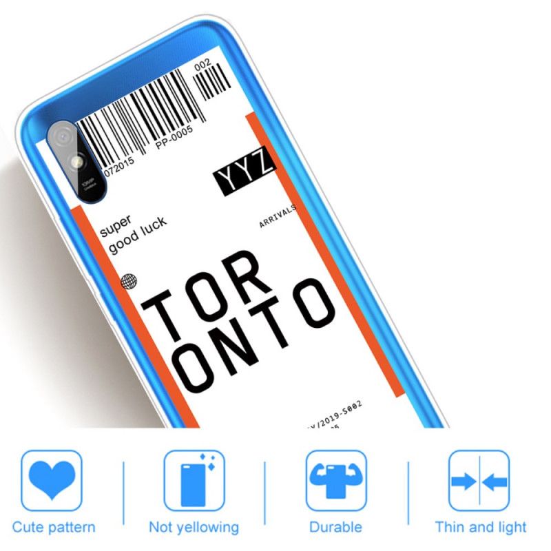 Hoesje voor Xiaomi Redmi 9A Instapkaart Naar Toronto