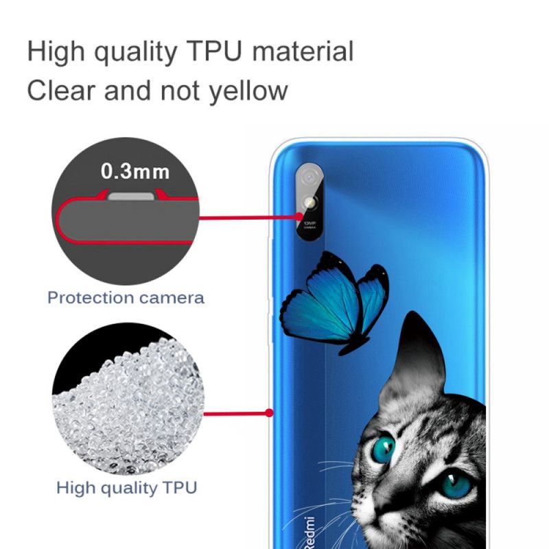 Hoesje voor Xiaomi Redmi 9A Kat En Vlinder
