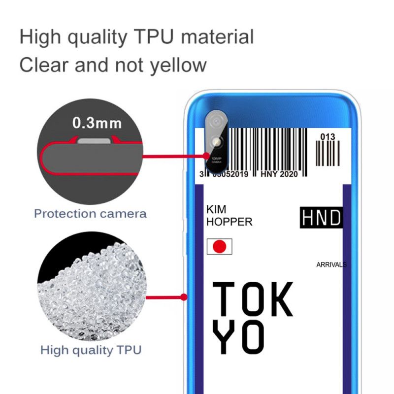 Hoesje Xiaomi Redmi 9A Donkerblauw Zwart Instapkaart Tokyo