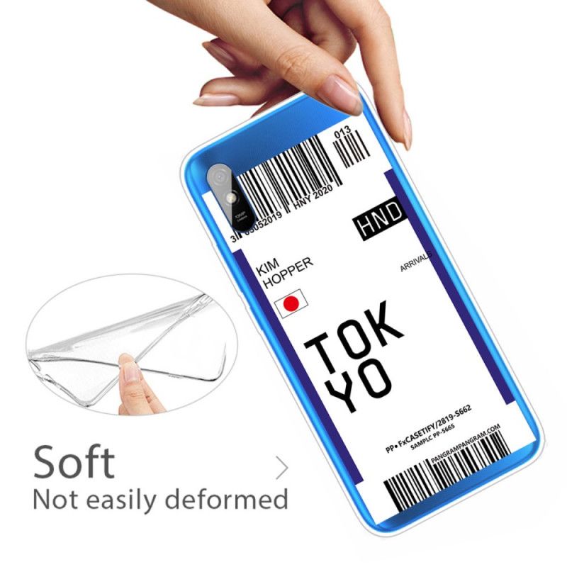 Hoesje Xiaomi Redmi 9A Donkerblauw Zwart Instapkaart Tokyo