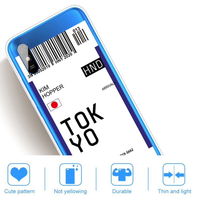 Hoesje Xiaomi Redmi 9A Donkerblauw Zwart Instapkaart Tokyo