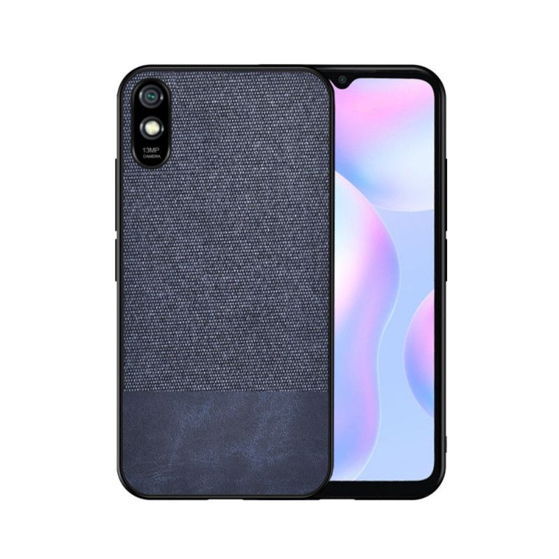 Hoesje Xiaomi Redmi 9A Grijs Zwart Imitatieleren Bijtpatroon