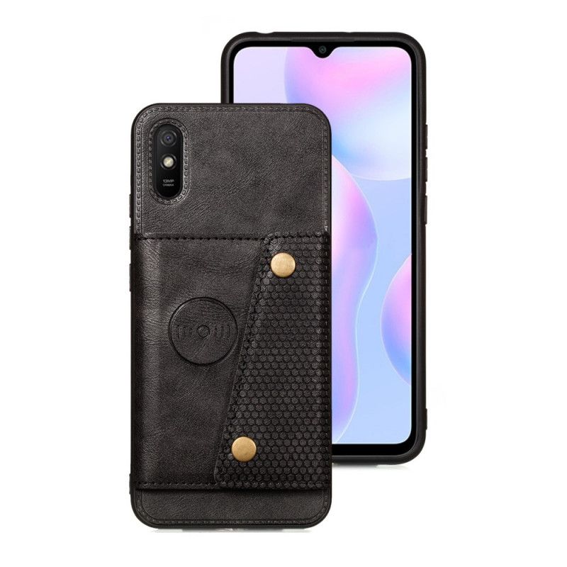 Hoesje Xiaomi Redmi 9A Grijs Zwart Snap Portemonnee