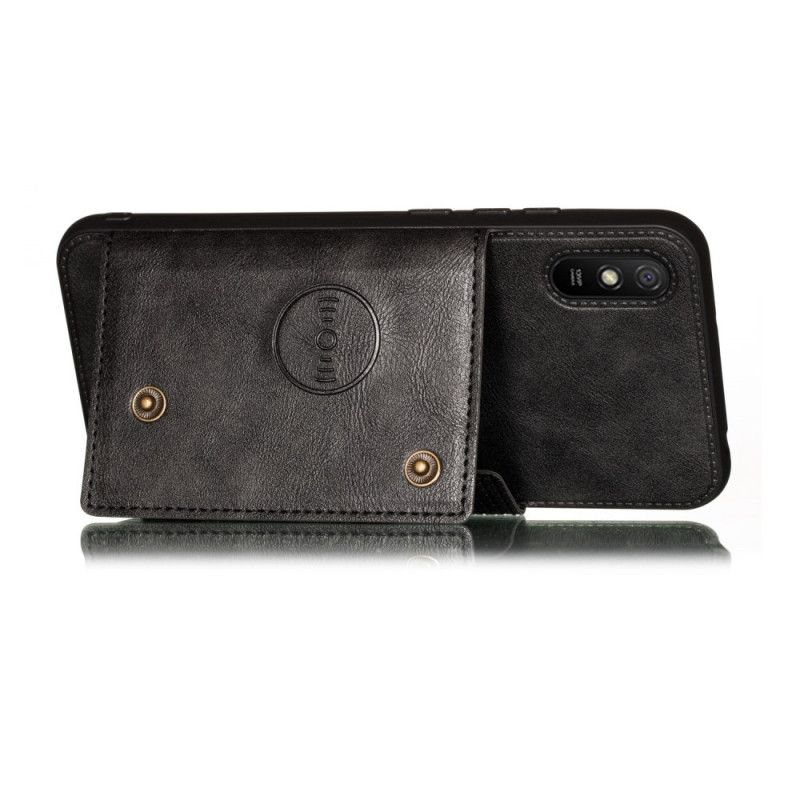 Hoesje Xiaomi Redmi 9A Grijs Zwart Snap Portemonnee