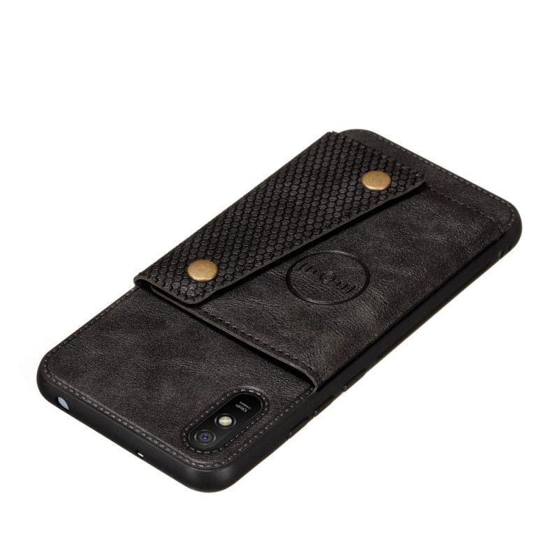 Hoesje Xiaomi Redmi 9A Grijs Zwart Snap Portemonnee