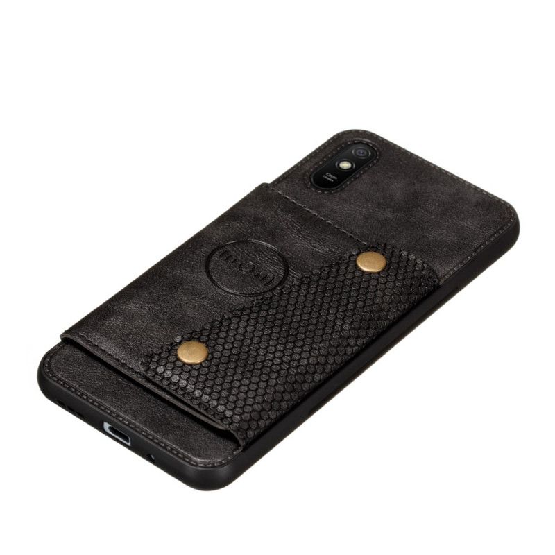 Hoesje Xiaomi Redmi 9A Grijs Zwart Snap Portemonnee