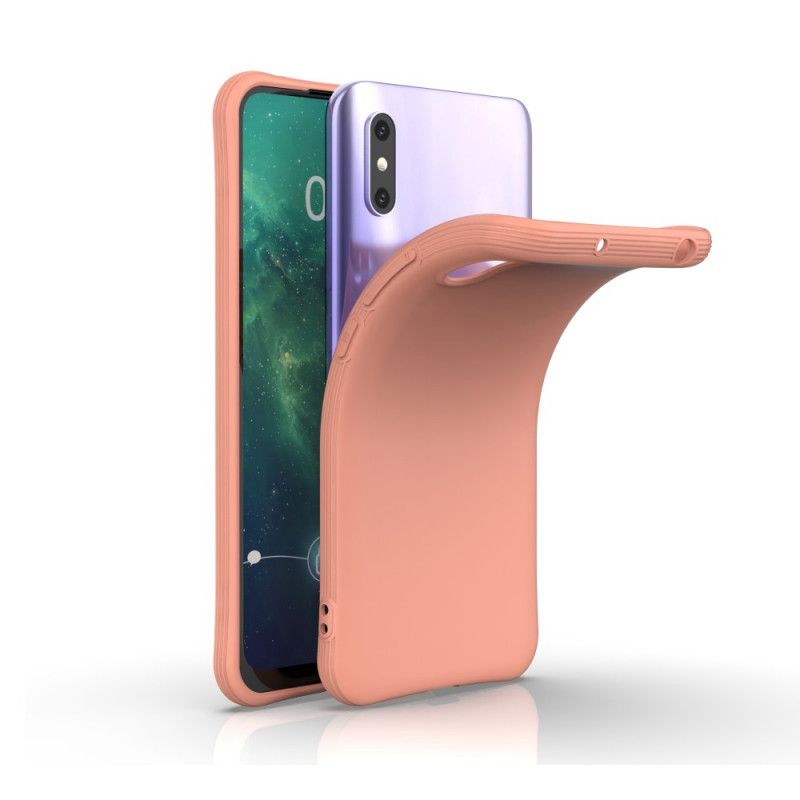 Hoesje Xiaomi Redmi 9A Rood Zwart Flexibele Mat Siliconen