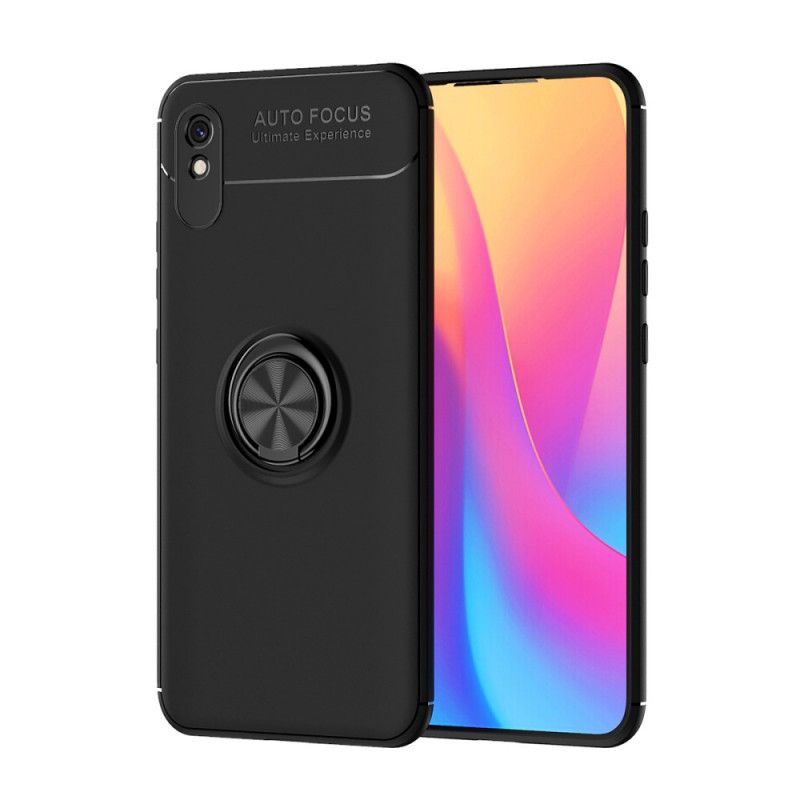 Hoesje Xiaomi Redmi 9A Rood Zwart Roterende Ring