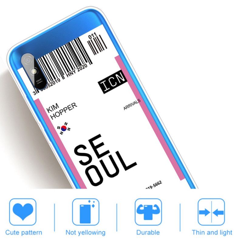 Hoesje Xiaomi Redmi 9A Roze Magenta Instapkaart Naar Seoul