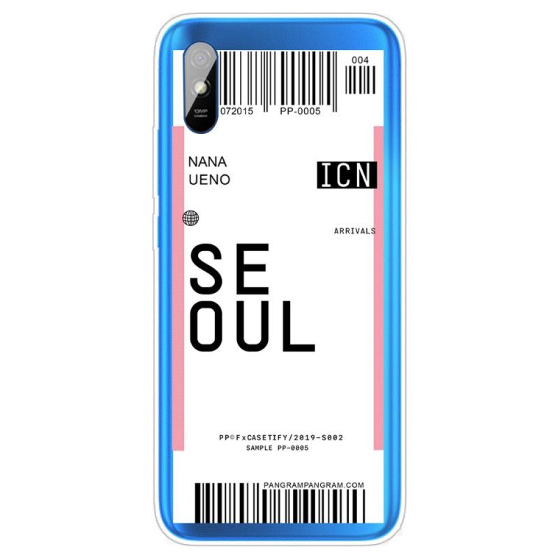 Hoesje Xiaomi Redmi 9A Roze Magenta Instapkaart Naar Seoul