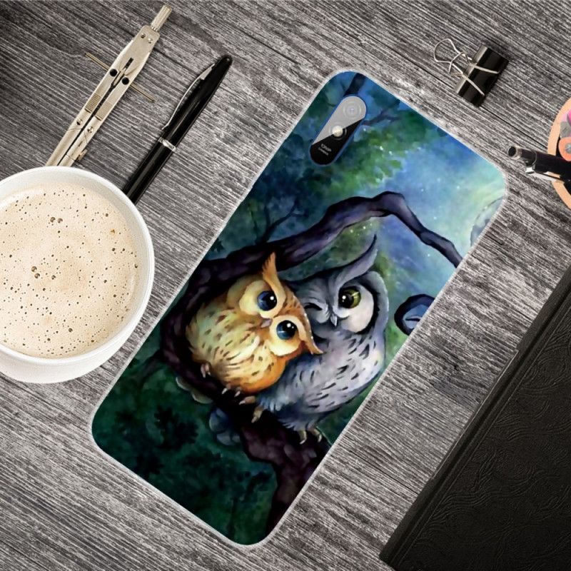 Hoesje Xiaomi Redmi 9A Telefoonhoesje Uil Schilderij