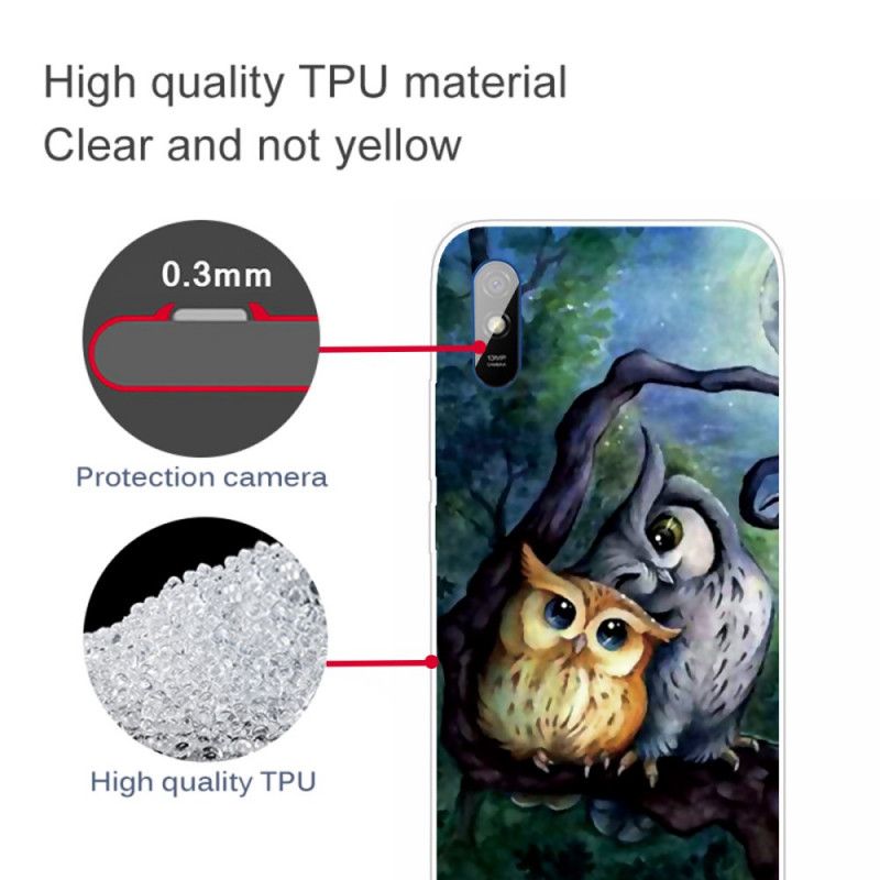 Hoesje Xiaomi Redmi 9A Telefoonhoesje Uil Schilderij