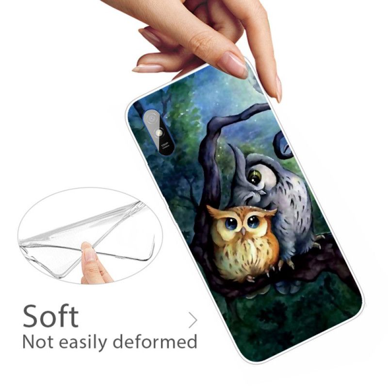 Hoesje Xiaomi Redmi 9A Telefoonhoesje Uil Schilderij