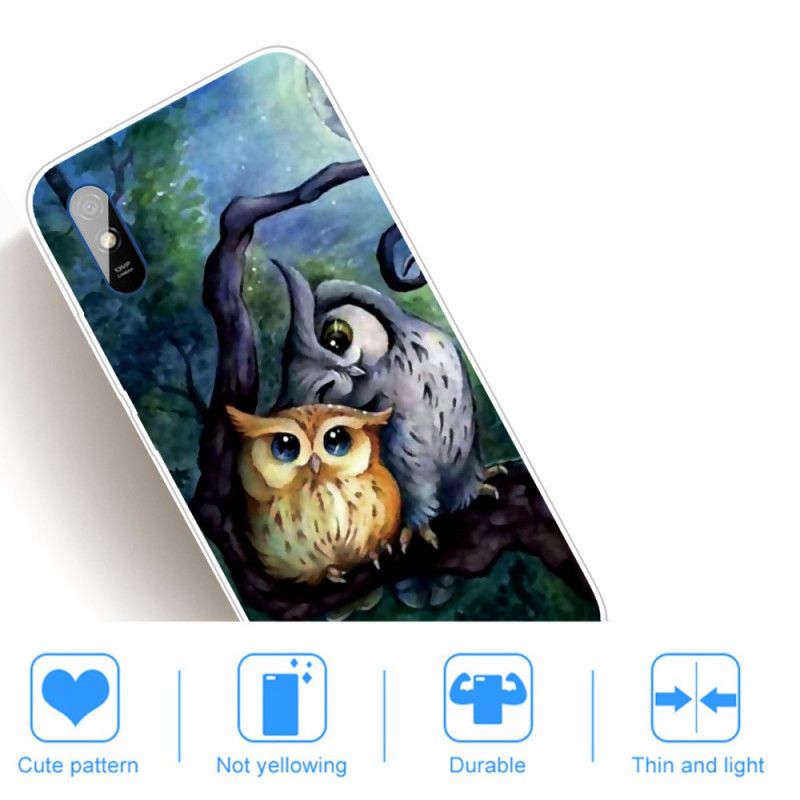Hoesje Xiaomi Redmi 9A Telefoonhoesje Uil Schilderij