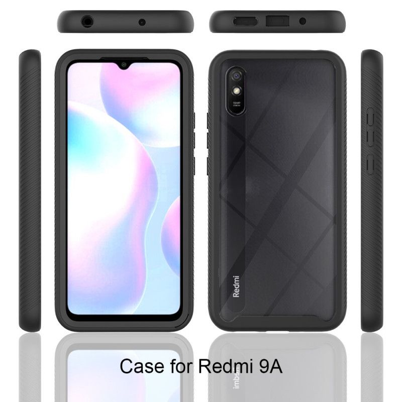 Hoesje Xiaomi Redmi 9A Wit Zwart Hybride Siliconen Randen