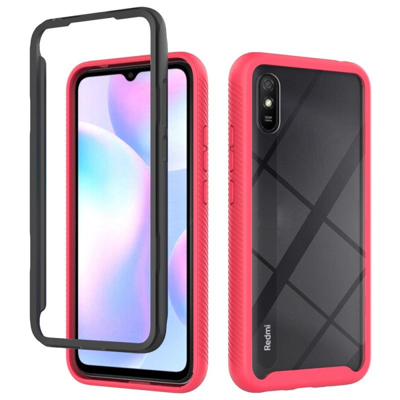 Hoesje Xiaomi Redmi 9A Wit Zwart Hybride Siliconen Randen