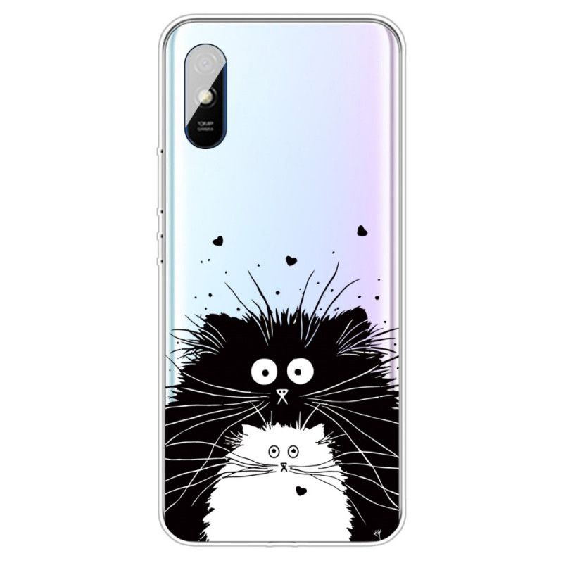 Hoesje Xiaomi Redmi 9A Wit Zwart Let Op De Katten