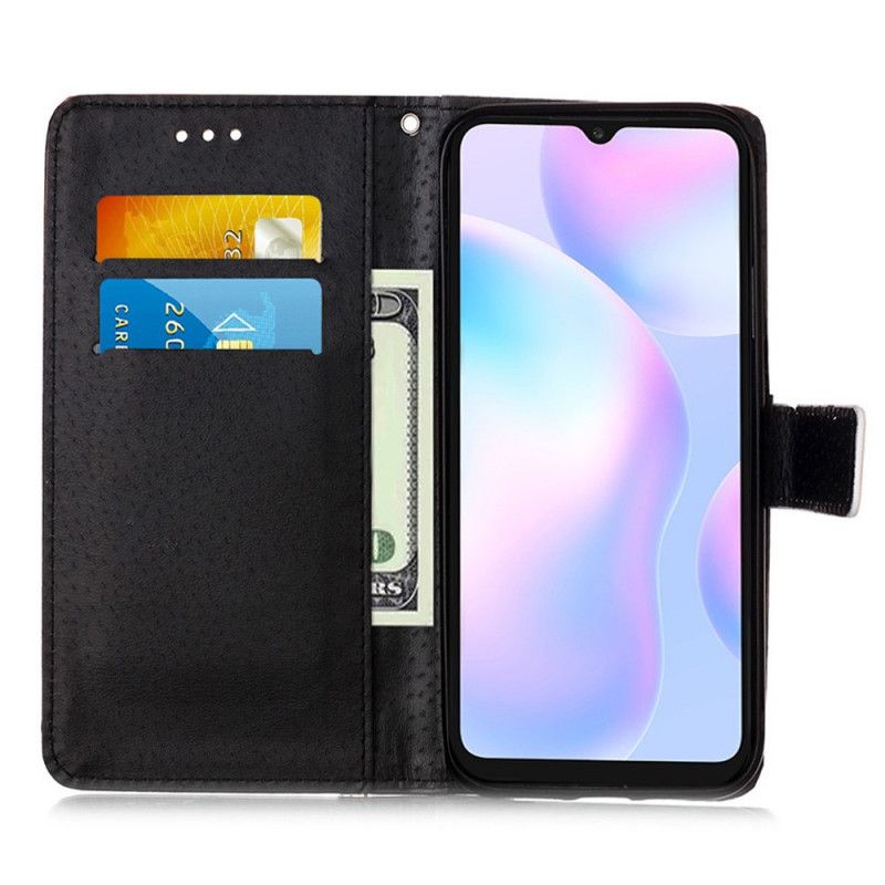 Leren Hoesje Xiaomi Redmi 9A Kitten En Mama Met String