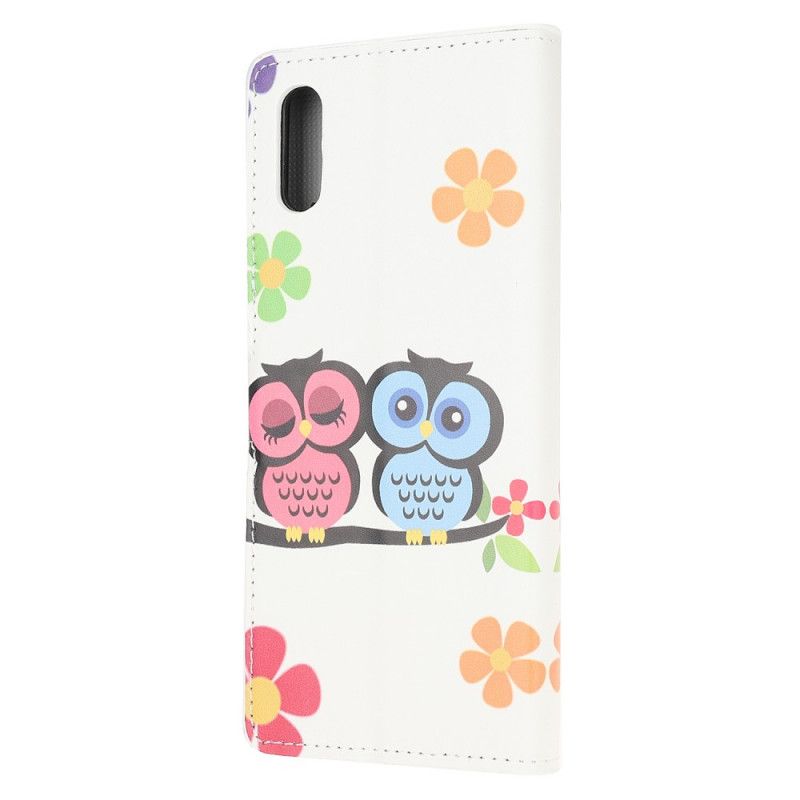 Leren Hoesje Xiaomi Redmi 9A Telefoonhoesje Paar Uilen