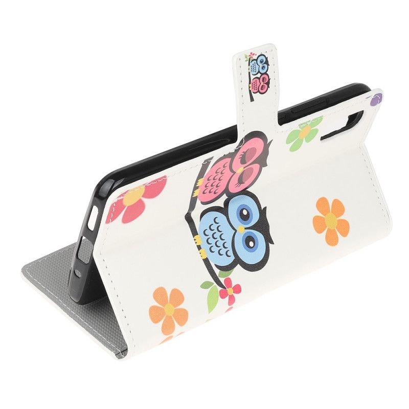 Leren Hoesje Xiaomi Redmi 9A Telefoonhoesje Paar Uilen