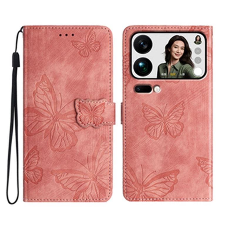 Bescherming Hoesje Xiaomi 17 Pro Suède-effect Vlinderontwerp