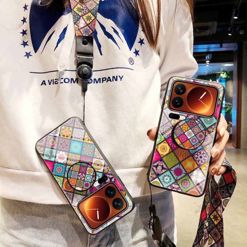 Case Hoesje Xiaomi 17 Pro Telefoonhoesje Standaard Van Gehard Glas En Draagkoord