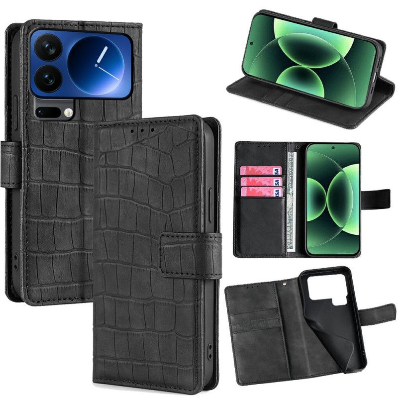 Flip Case Leren Xiaomi 17 Pro Krokodillenleerstructuur
