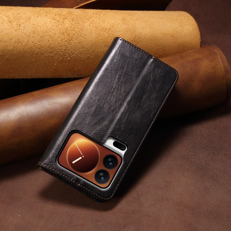 Folio-hoesje Xiaomi 17 Pro Gewaxt Kunstleer